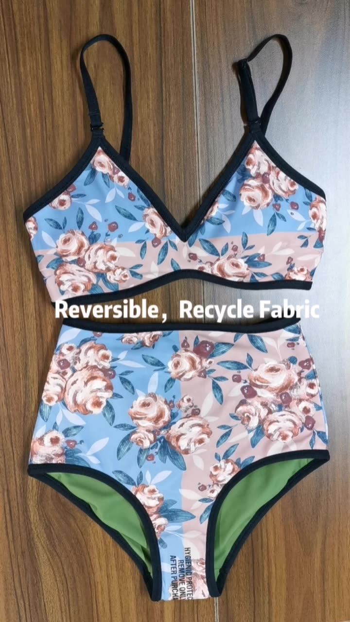 Customized 2023 Bikini Styles Patterns R Floral Recycled Reversible