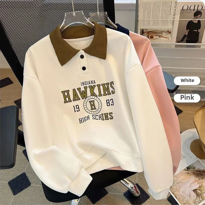 Polo Collar plus size Women's plus size 2024 Spring and Autumn Base Shirt Jacket Loose Long Sleeve Women's Design Niche Top