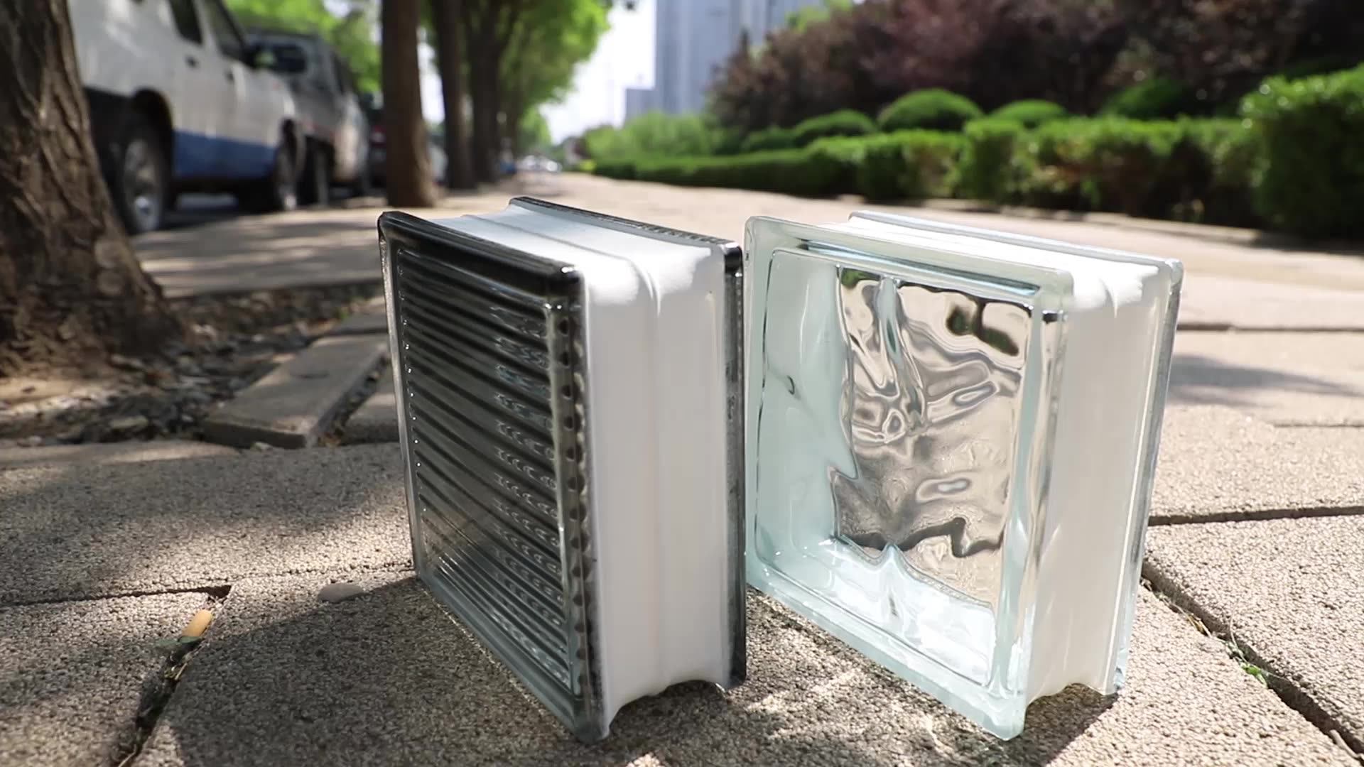 Hollow Glass Block 19x19x8cm Craft Glass Block Waterproof Glass Blocks