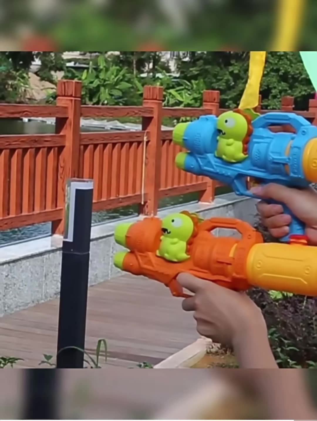 Tik Tok Cartoon Children's Dinosaur Water Gun Toy Single And Double