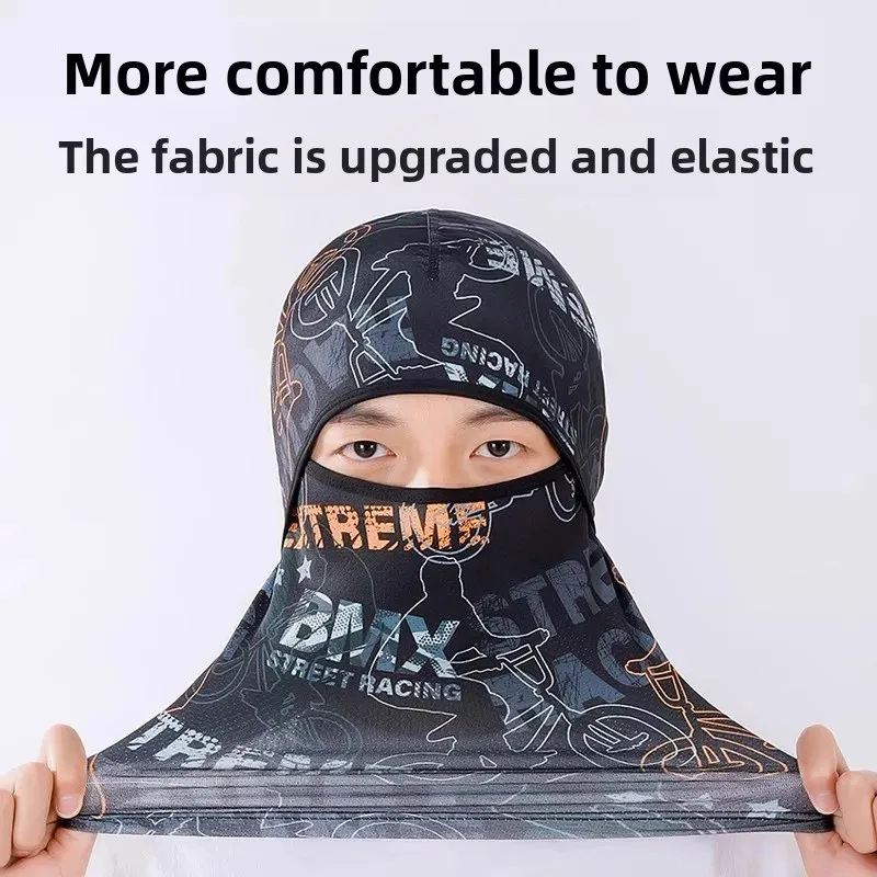 Sun Protection Cycling Hood, Motorcycle and Bicycle Helmet Lining, Ice Silk Summer Outdoor Neck Scarf, Face Protection, Windproof Mask