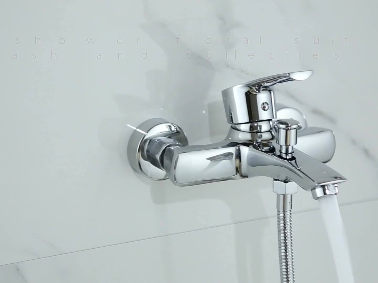 Bathtub Faucet Wall Concealed Widespread Chrome Wall Shower Mixer Taps