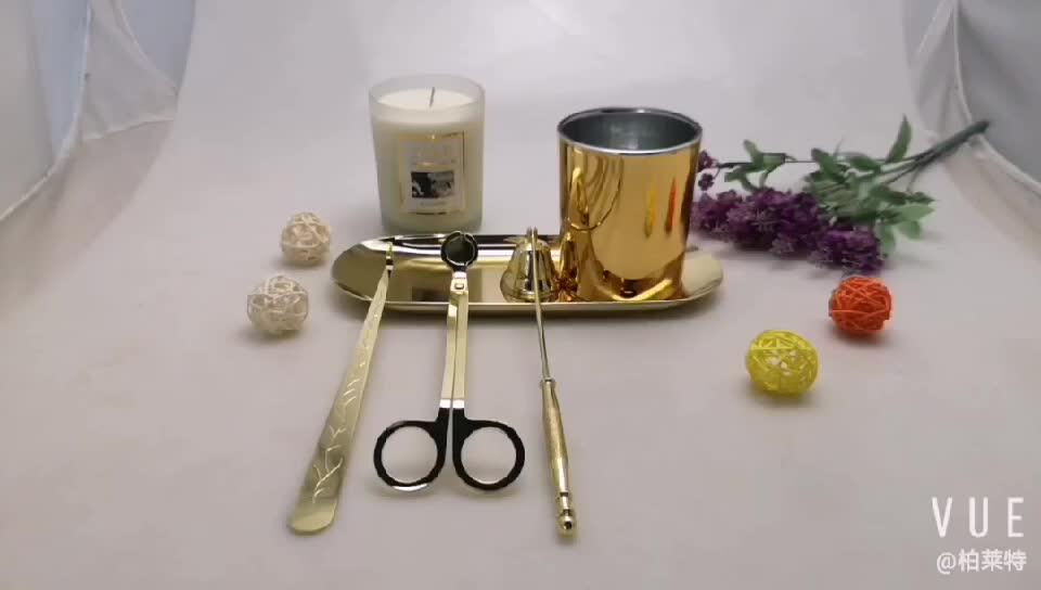 Wholesale Luxury Candle Accessory Glass Candle Holder Black Candle Care