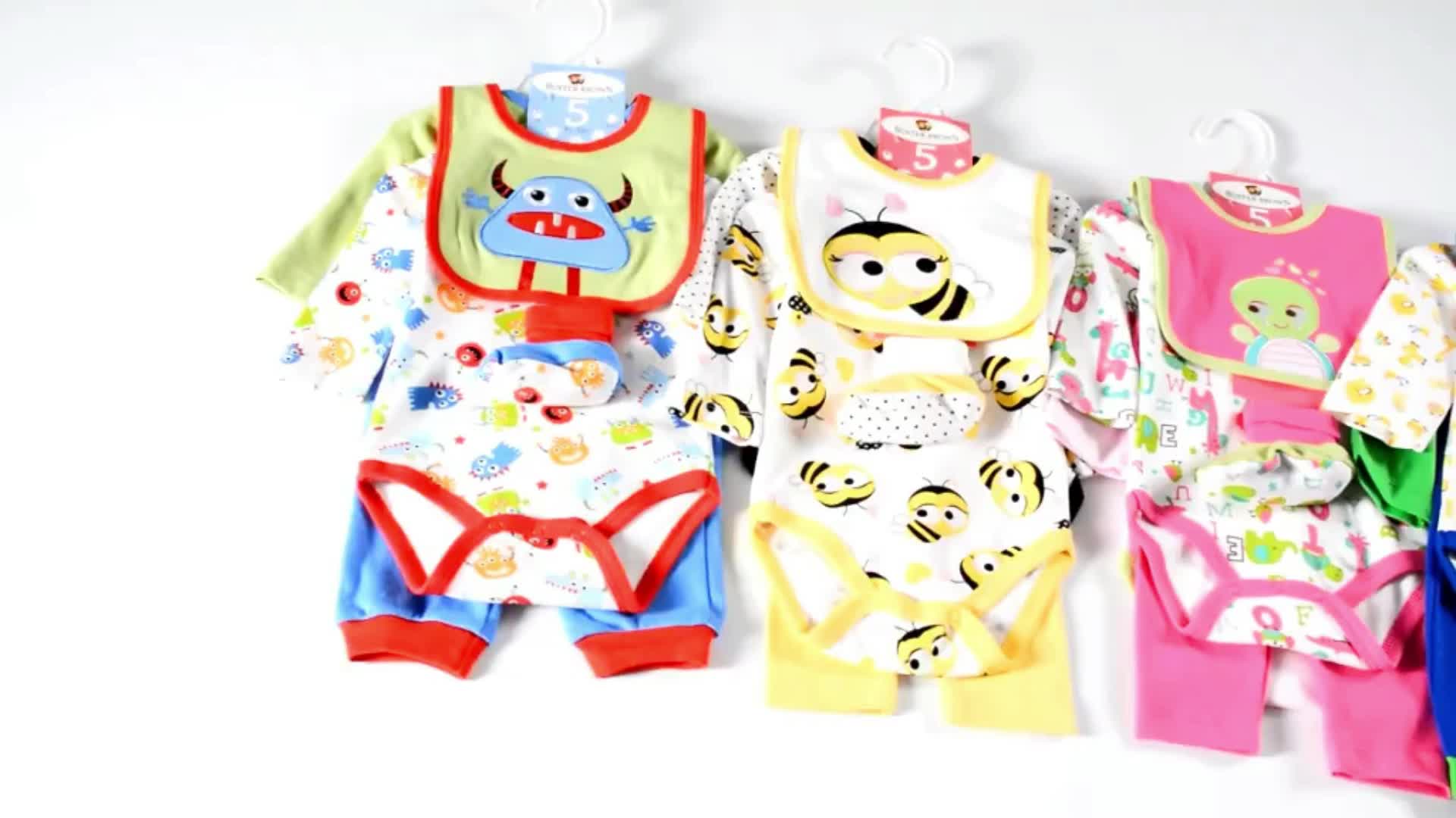 Cheap Price Longsleeve 100 Cotton Baby Wear With Baby Bibs And Socks Hot Sale Newborn Baby