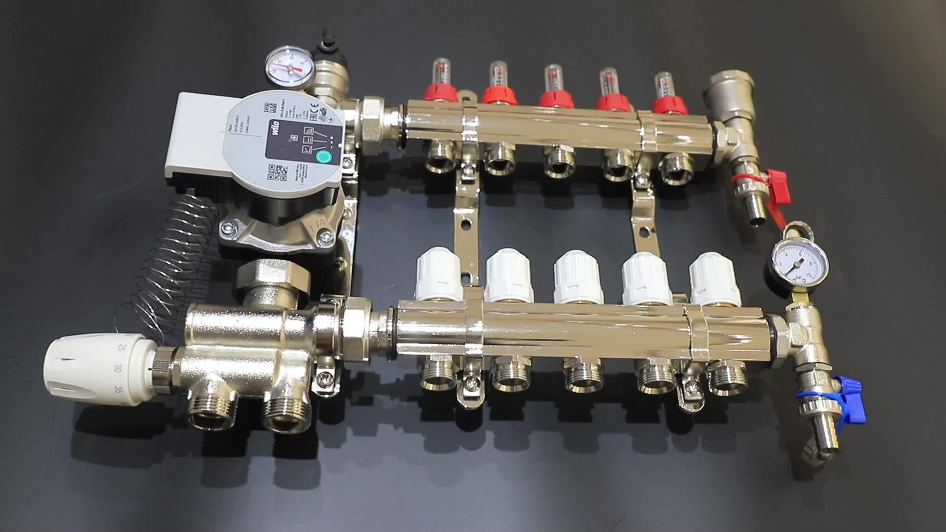 2 Port Brass Underfloor Heating Manifold Kit With Pump Buy Brass