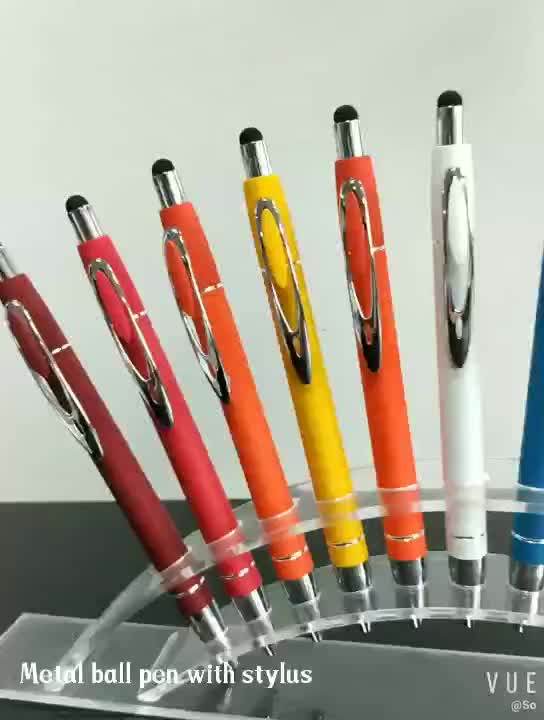 Metal Aluminum Promotional Custom Ball Pen With Logo Slim Touch Screen
