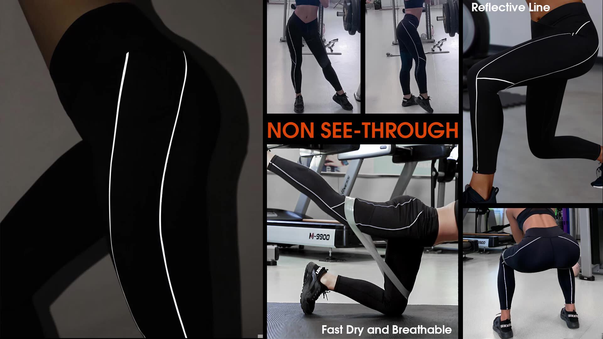 Reflective Yoga High Quality Quick Dry Active Wear Material Running V