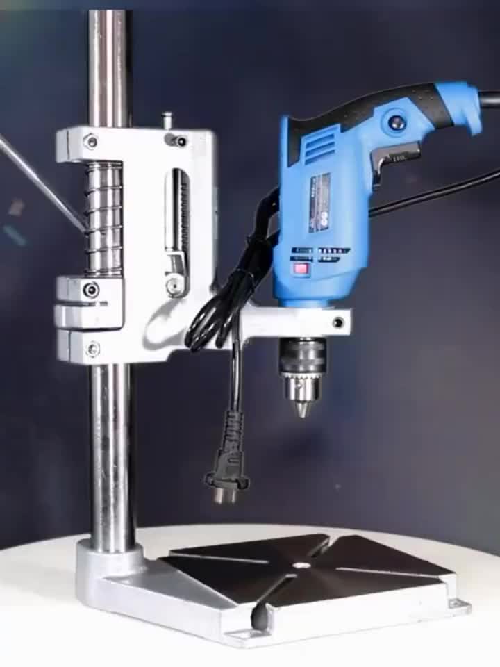 Two Mounting Heads Cast Iron Hand Drill Press Stand Drilling Bench