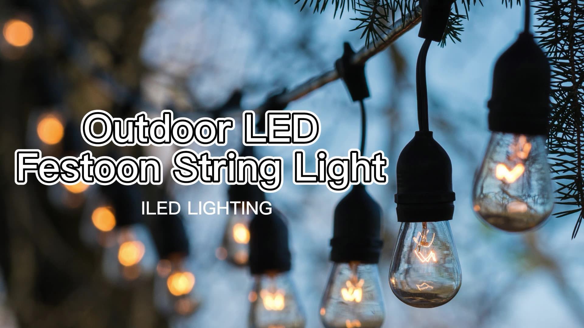 High Quality Commercial 100m Uk Au Plug Ip65 Waterproof Outdoor Vintage