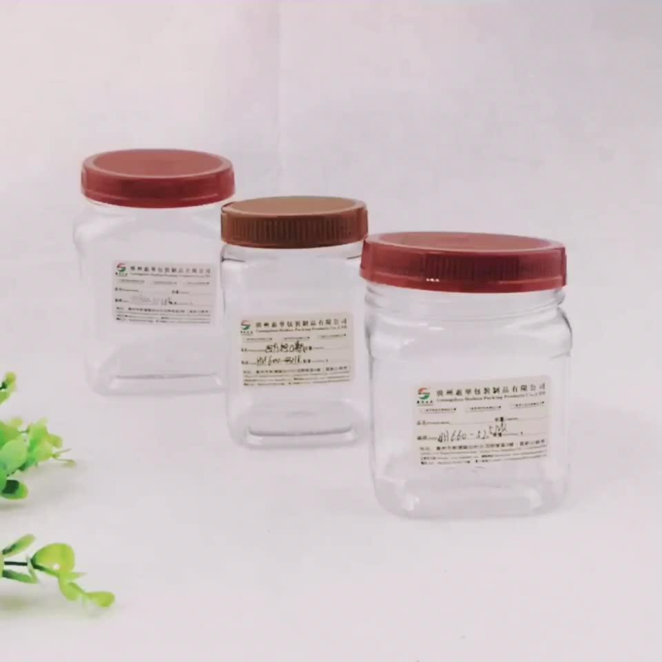 Round Lids Wide Mouth Stackable Cookie Food Mason Wholesale 940ml Pet