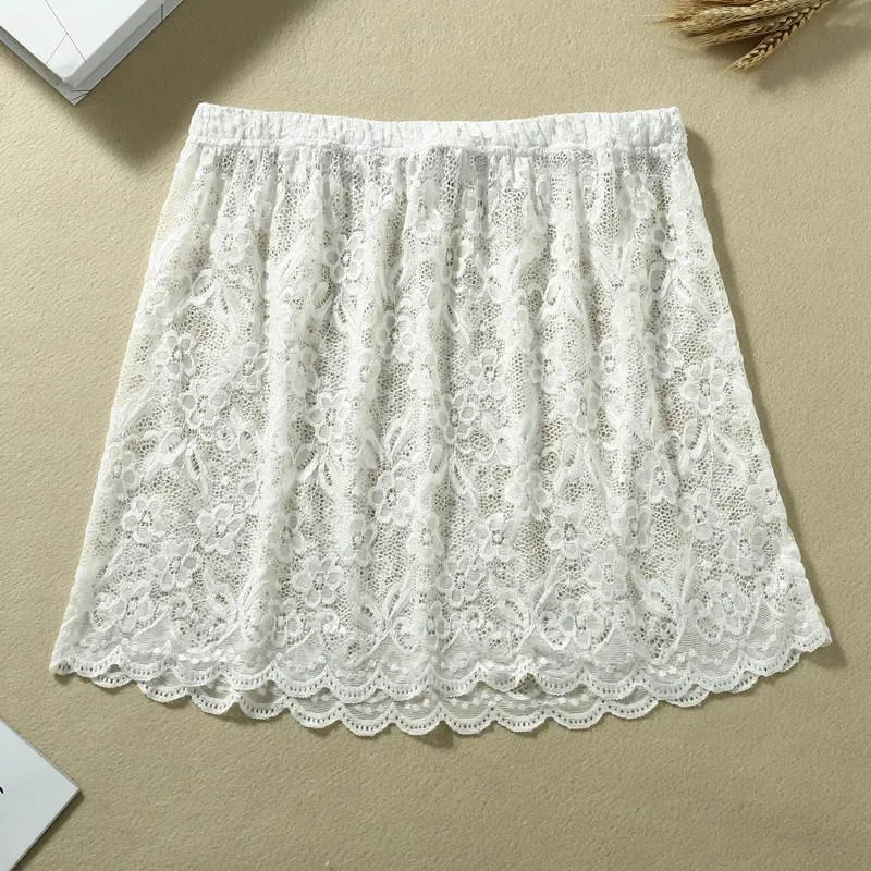 New sweater small fart curtain women's spring and autumn bottoming lace butt covering skirt versatile fake hem hip covering plus size skirt