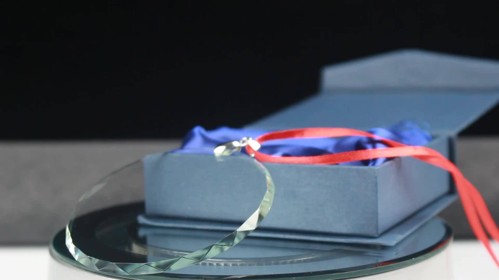 Round Clear Glass Ornament Blank Hanging Christmas Crystal Ornament