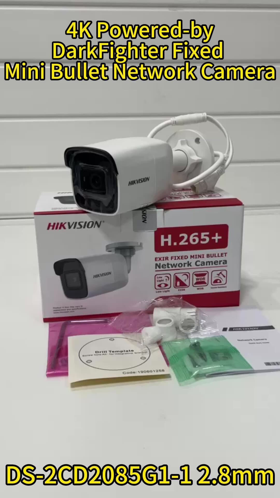 DS-2CD1T43G0-I HIK Original 4MP IP67 WDR Fixed Lens IR 50m