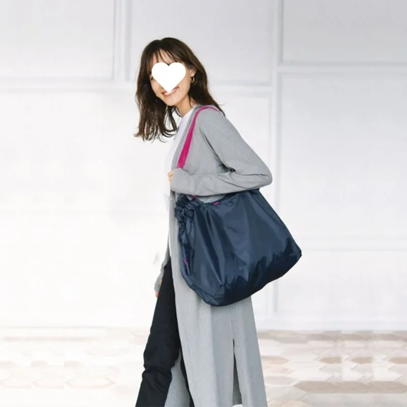 Japanese Foldable Shopping Tote Bag Large Capacity Supermarket Shopping Bag Macaron Color Storage Bag