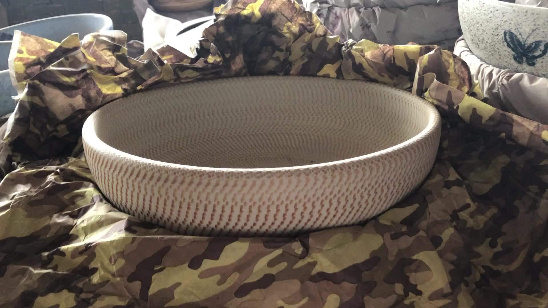 Moderne Keramik Schüssel Waschbecken Sanitär Waschen Kunst Becken