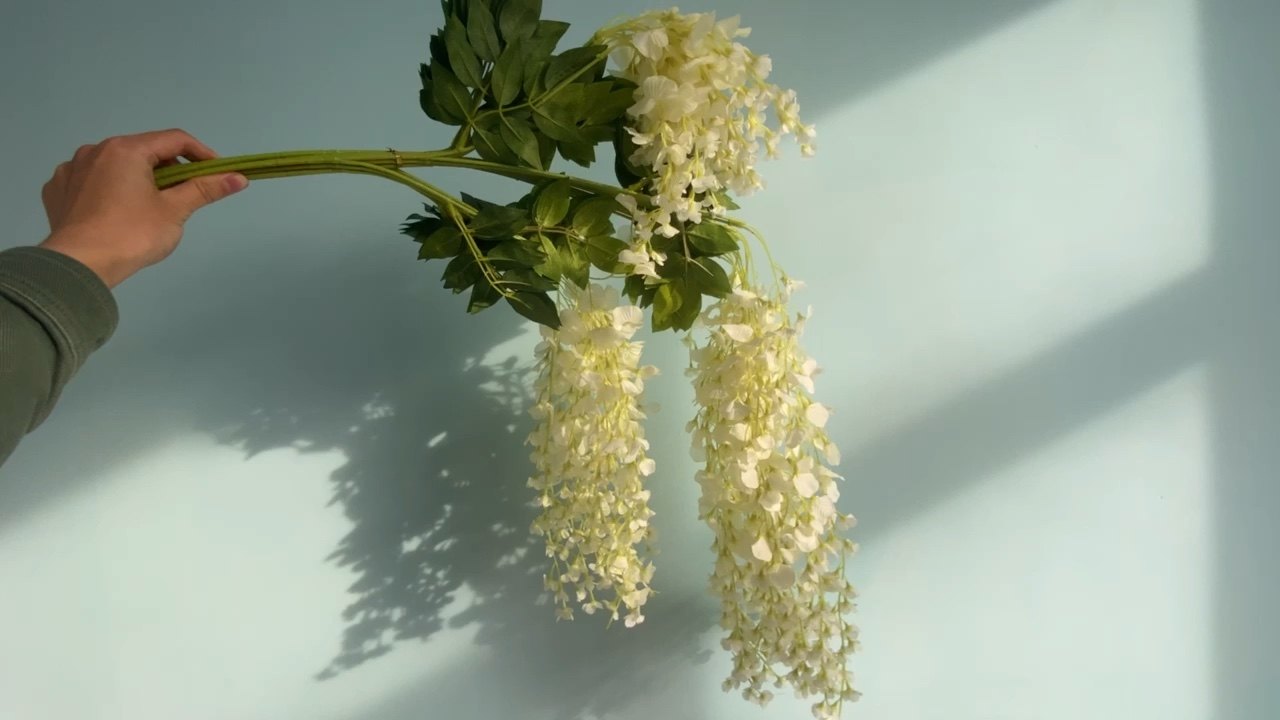 110cm Long White Wisteria Artificial Flowers Wedding Hanging