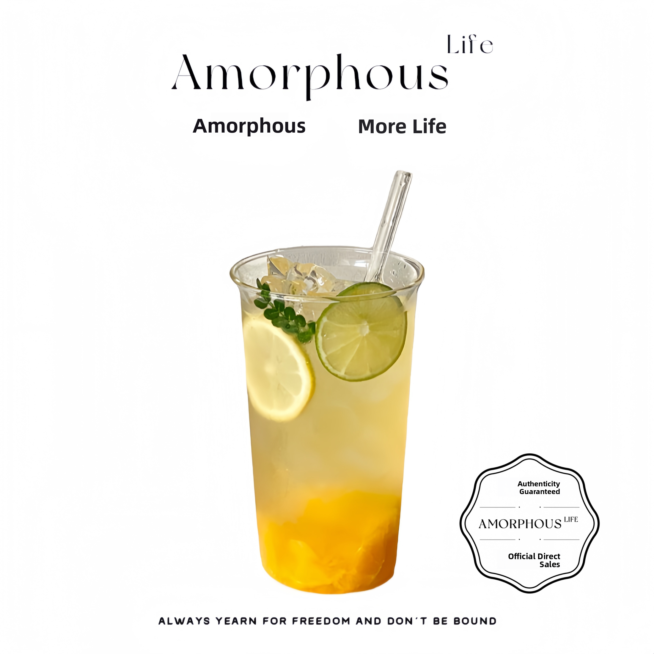 Amorphous Life Glass Cup, Wide Mouth, Large Capacity Coffee Cup, Simple Heat-Resistant Fruit Tea Water Cup | Sa Ying