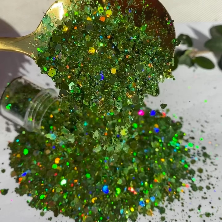 Ultra Shine Holographic Gold Glitter Powder Bulk Polyester Craft