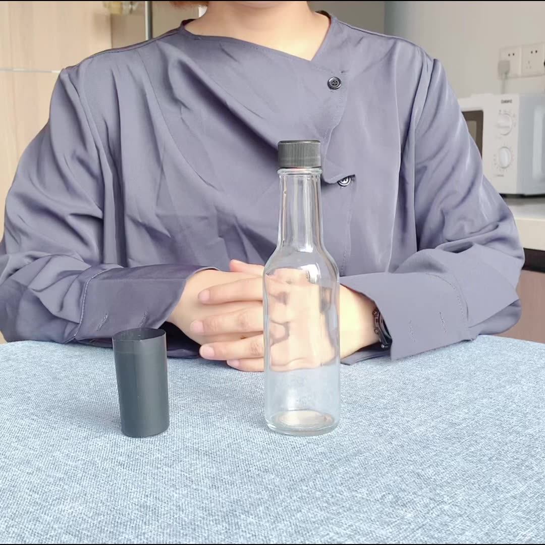 Wholesale Sauce Glass Bottles 5 Oz Woozy Bottle Hot Sauce Bottles With Black Plastic Lid Buy