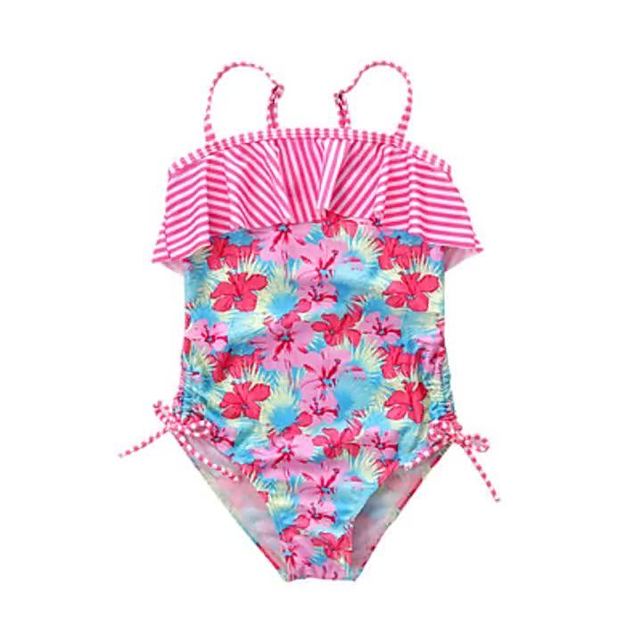 Bathing Suits Girl Ruffle Swimsuits For Kids One Piece Baby Girl Beach
