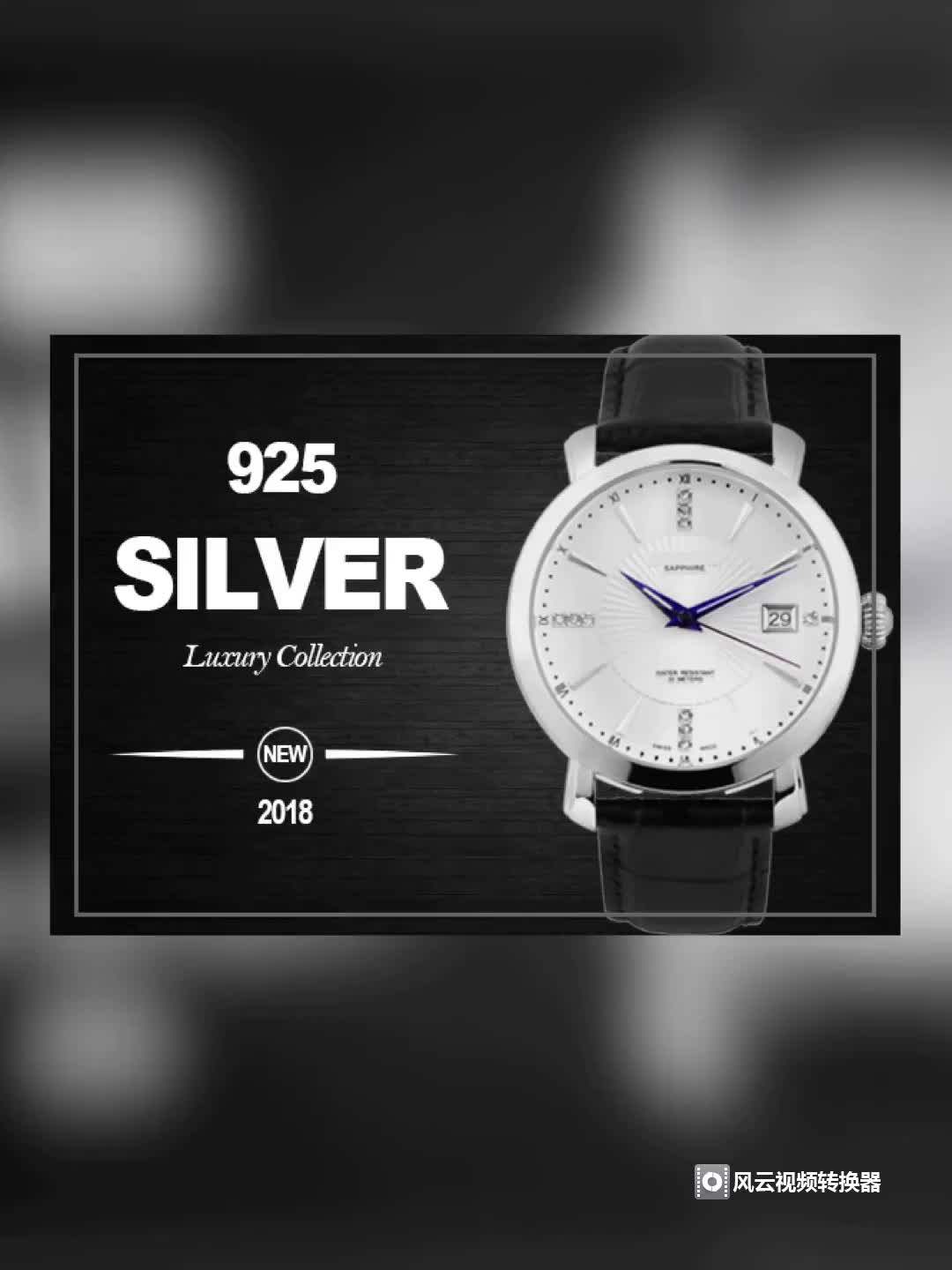 Classic Simple Genuine Black Leather Silver Watch Men Women Buy