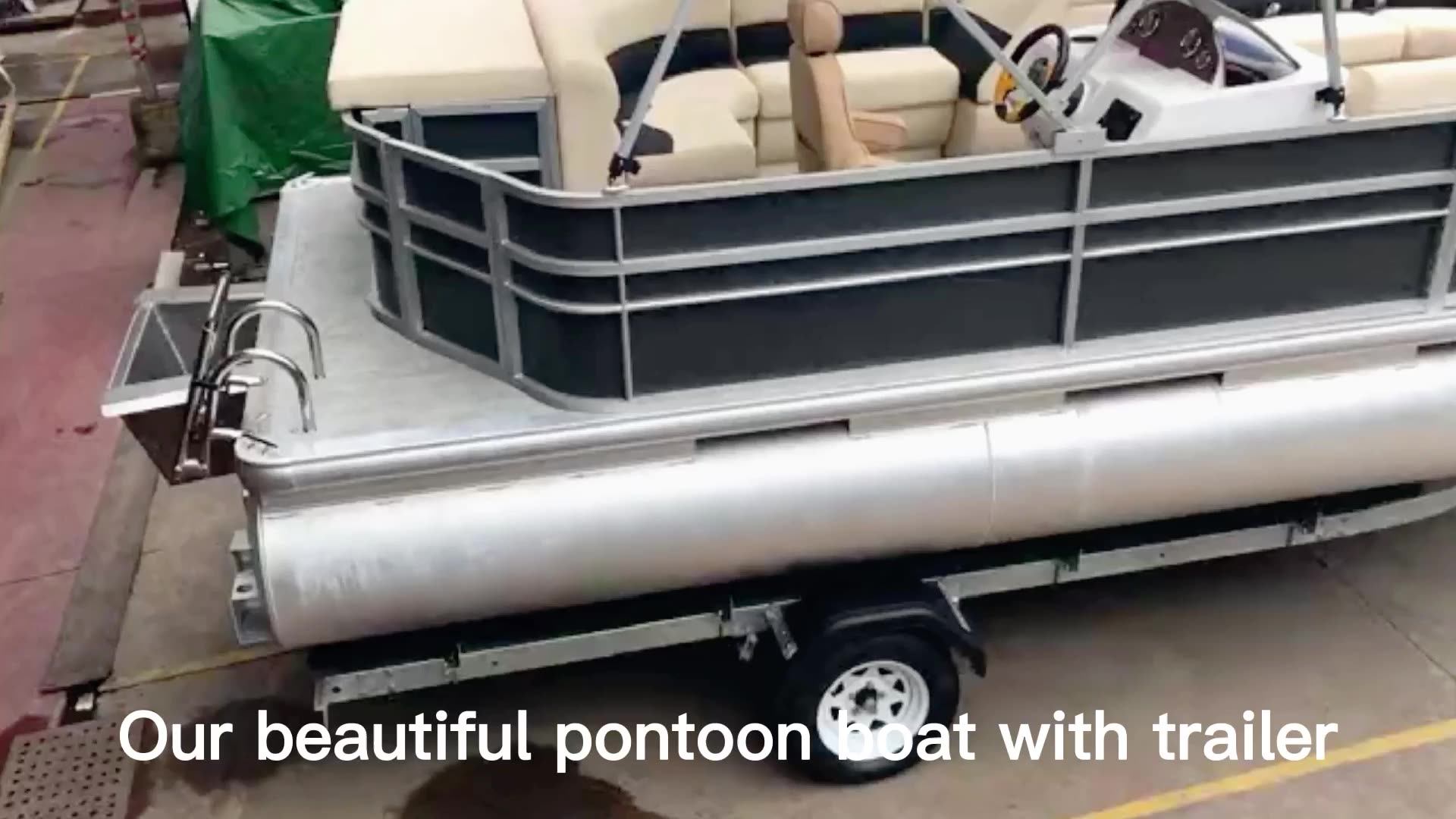 Customized Electric Motor Aluminum Luxury Pontoon Fishing Boat 25 Feet