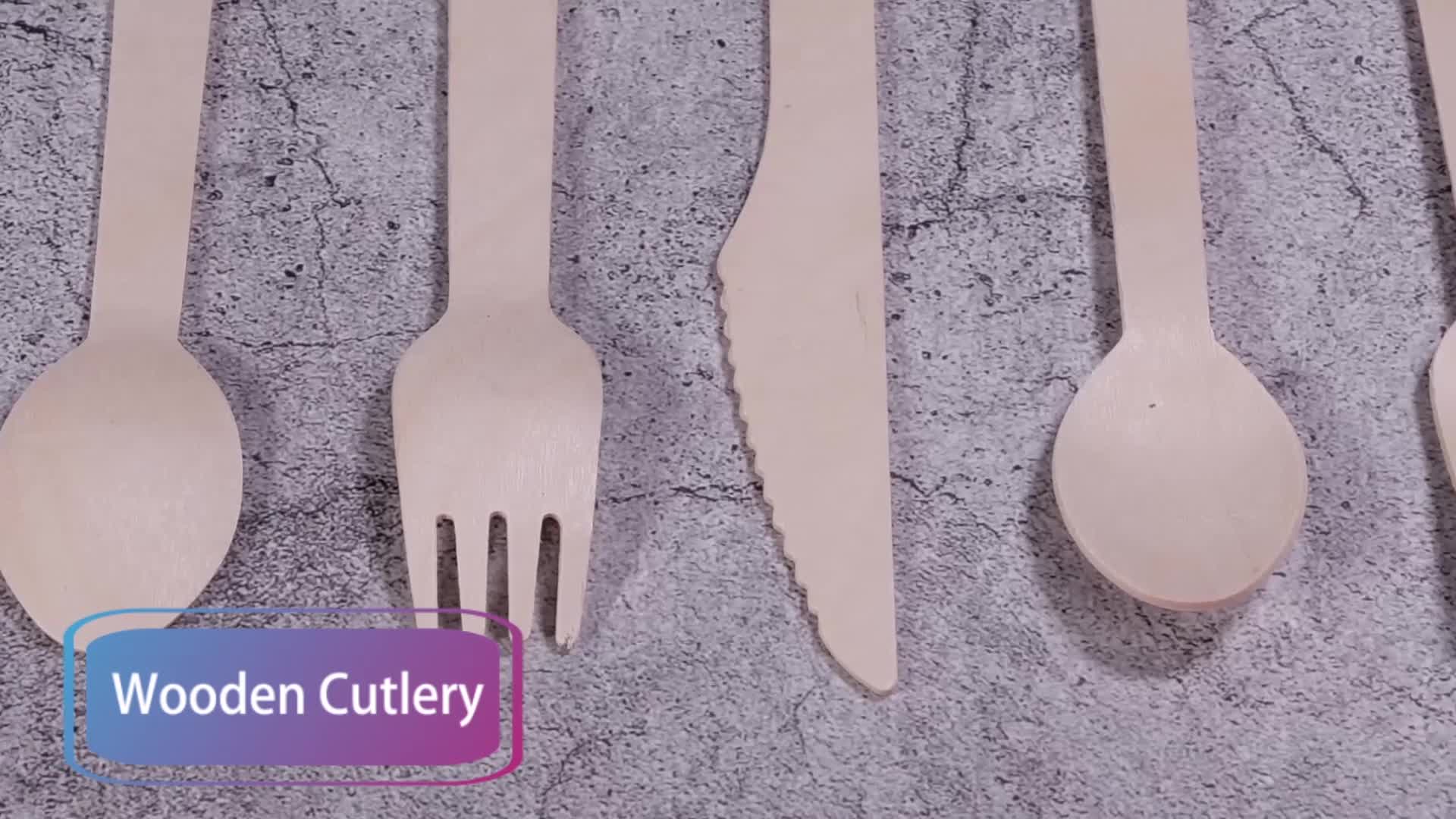 Wooden Knife Fork And Spoon Disposable 16cm Wood Cutlery Set Buy Wood