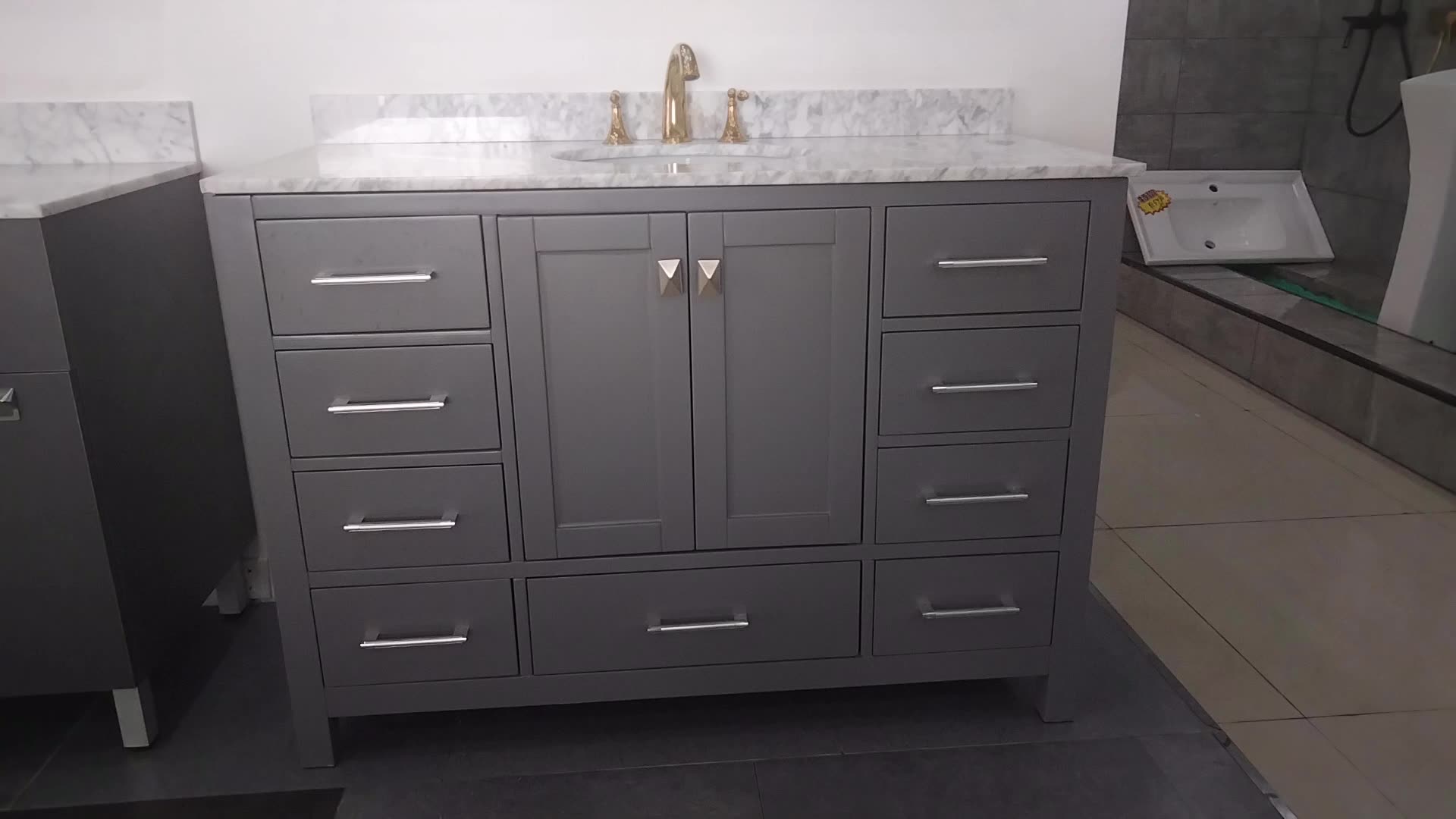 Modern Bath Furniture Waterproof Wooden Wall Mounted Bathroom Vanity