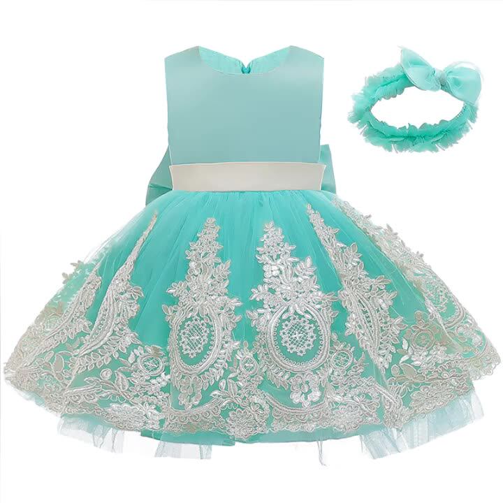 Estilo Coreano Verde Menta,Vestido De Fiesta De Hilado De La Red De Vestido Para Niña De Las Oem Piernas Largas De Noche De Niños Vestido Para 2 Y -