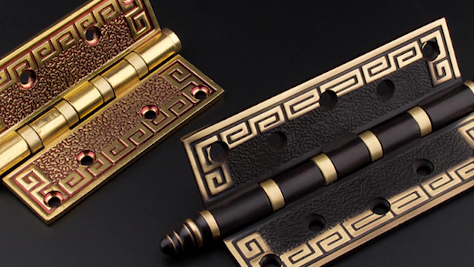 European Antique Solid Brass Butt Ball Bearing Hinge Black Bedroom