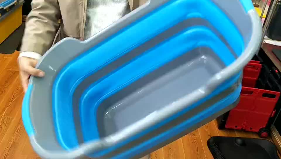 Allife New Silicone Collapsible Foldable Laundry Basket Plastic Folding