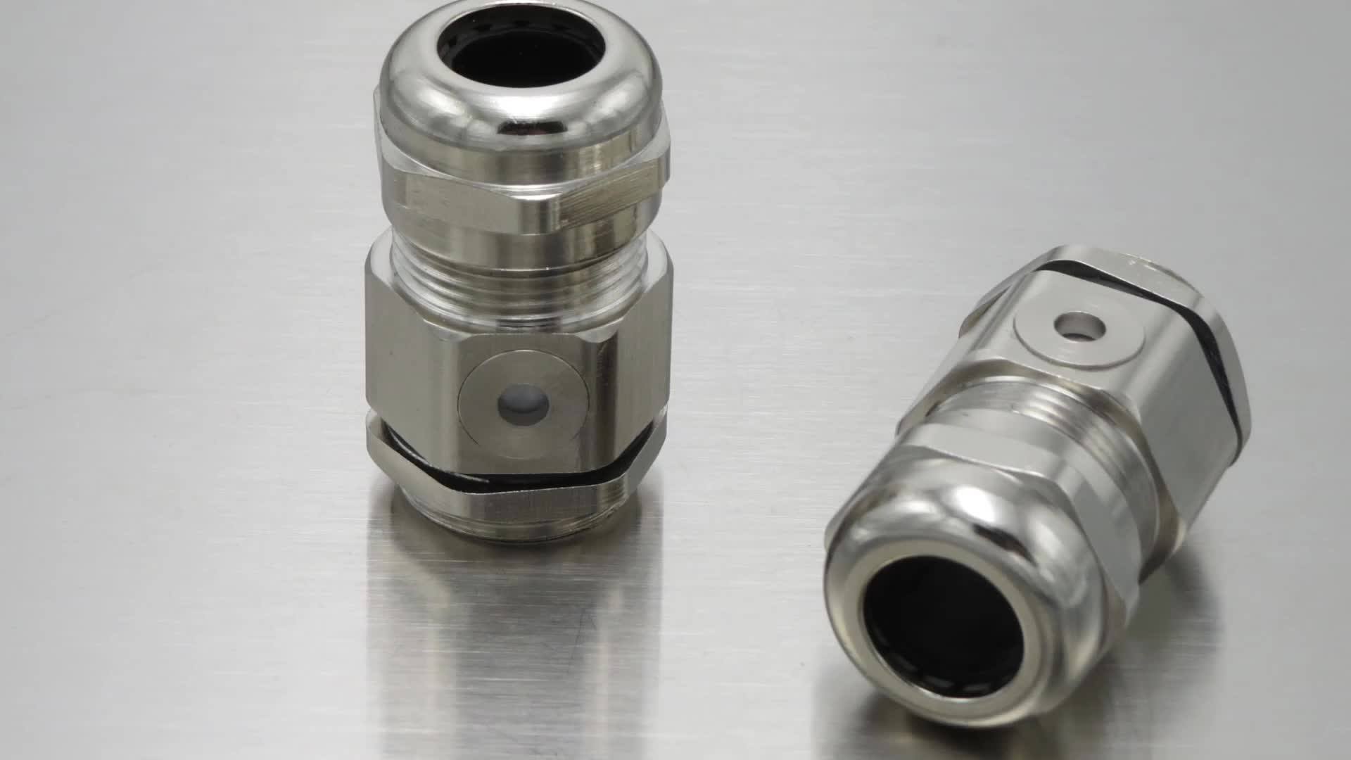 M16 Metal Breathable Air Permeable Type Vent Cable Gland Ip68 Nickel