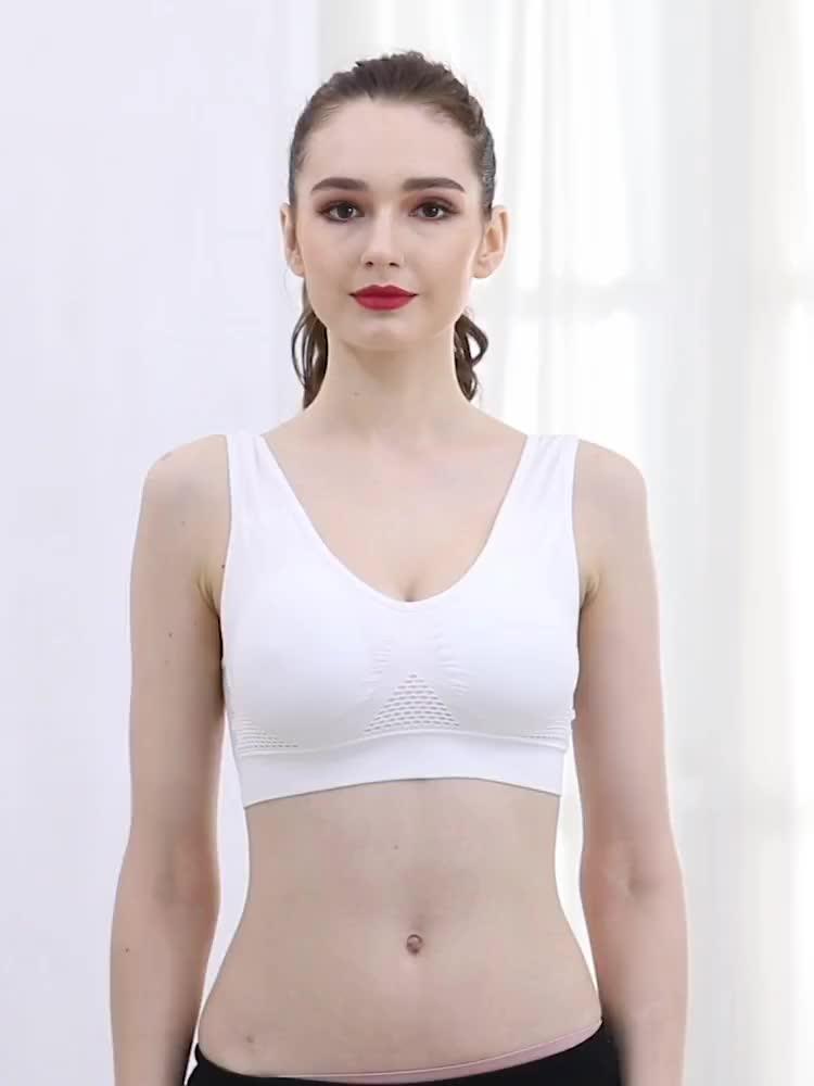 Wholesales Medium Impact Padded Longline Mesh Buckle Hook Racer Back