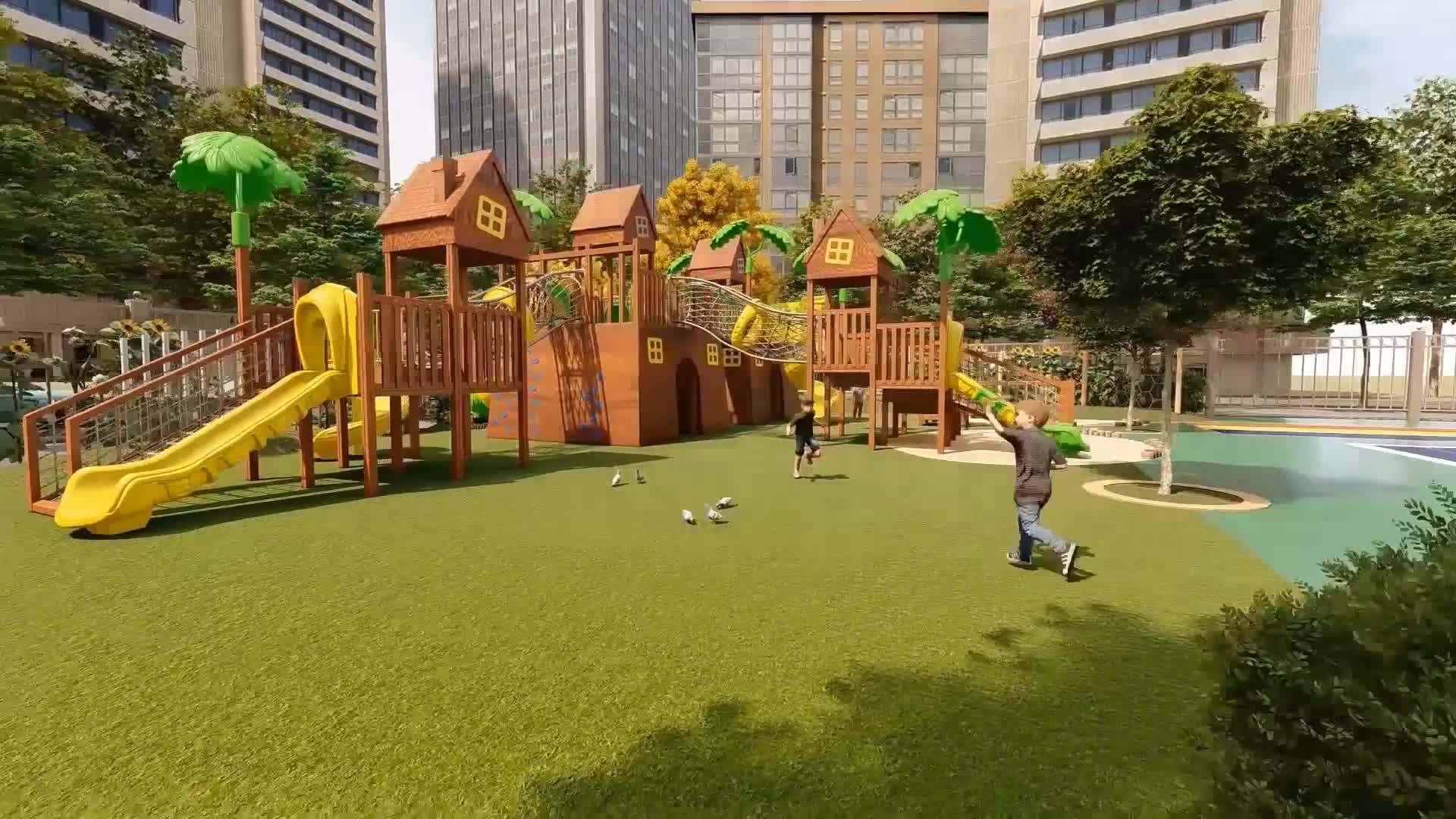 Cowboy Playground Equipment For Preschool Outdoor Kids Swing And Slide Children Outdoor Play