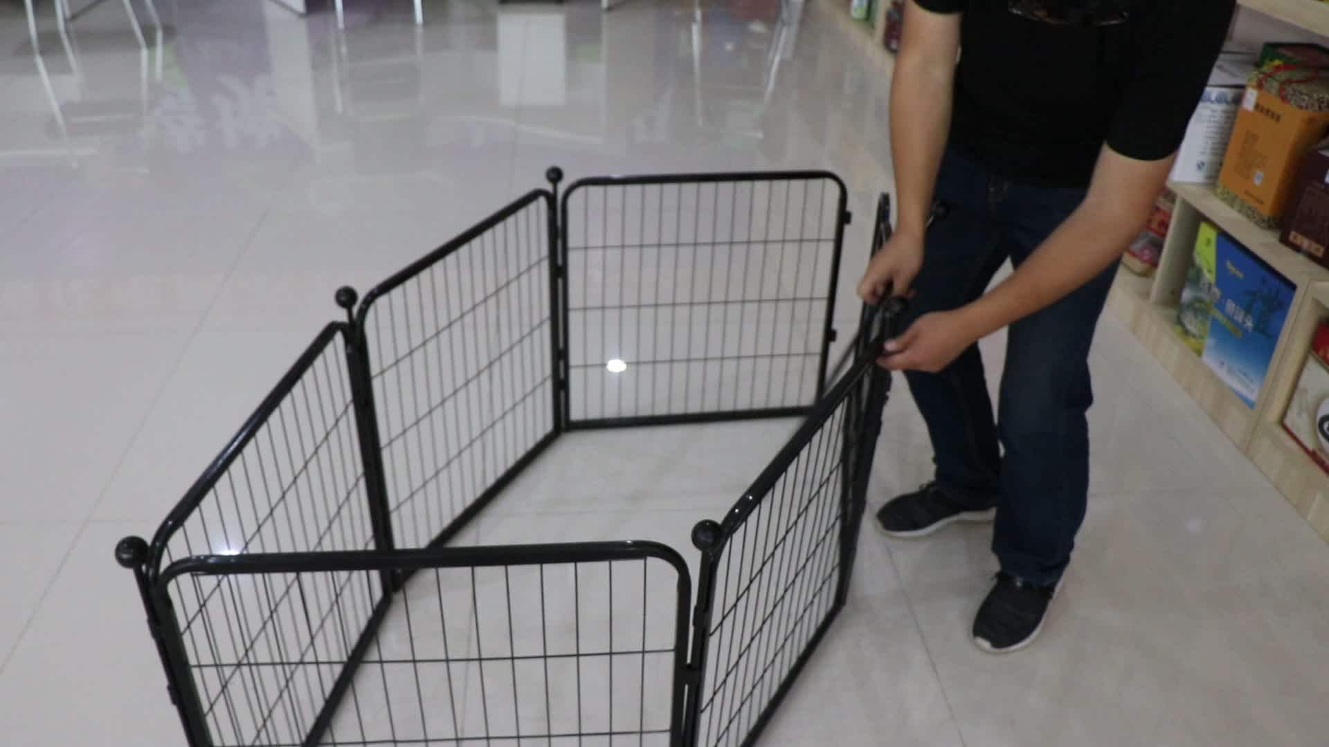 China Wholesale Dog Crate Foldable Stainless Steel Dog Cage With Wheels