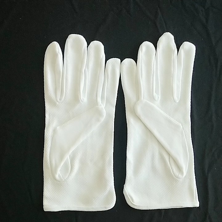 Police White Ceremony Gloves Formal White Ceremonial Cotton Dotted