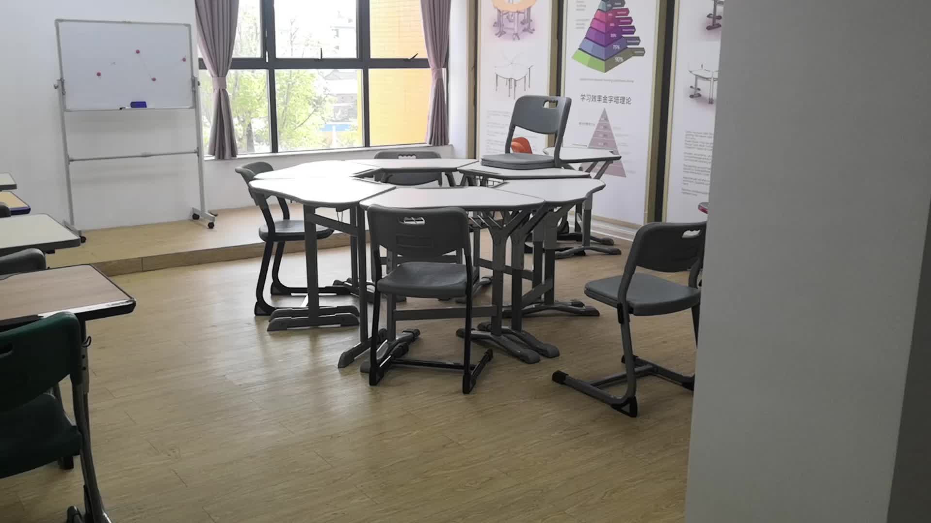 Wholesale Double Metal Classroom Furniture School Table And Chairs Hy