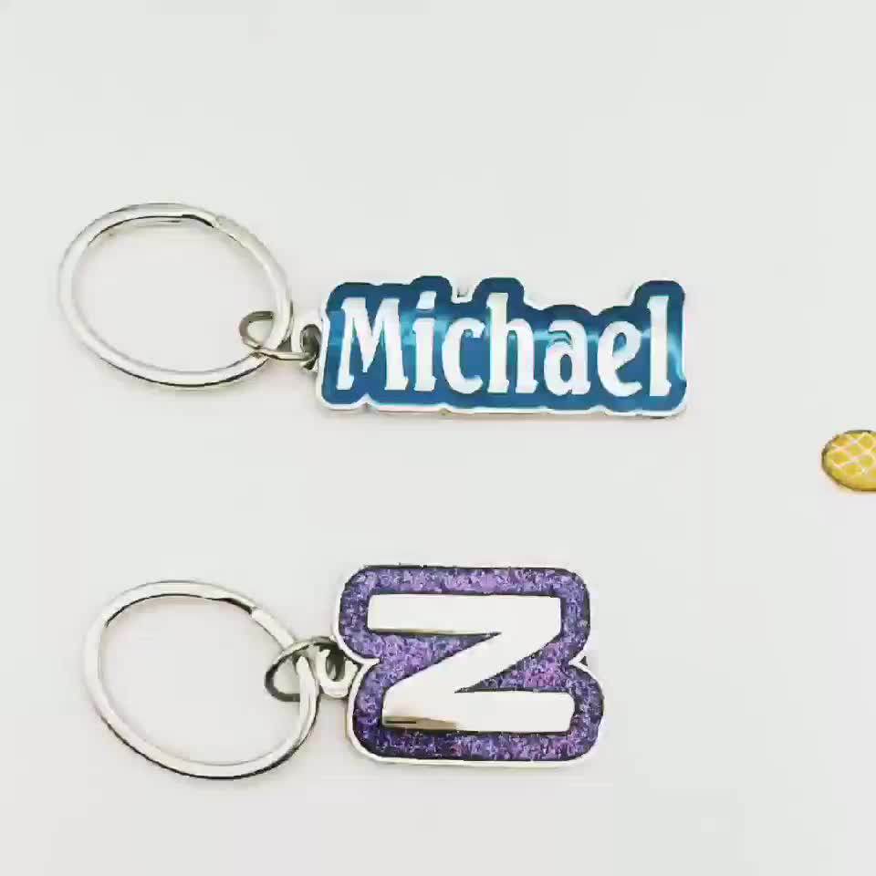 Fashion Custom Logo Souvenir Gift Metal Personalized Letter N Keychain