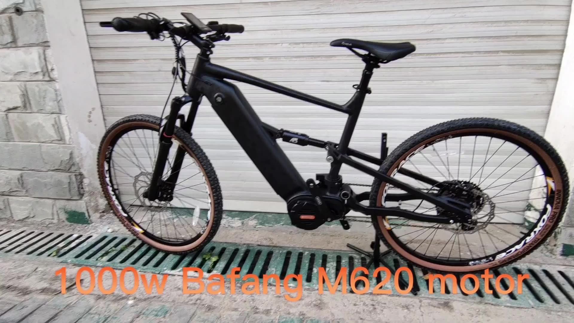 Customized Ebike Frame Full Suspension 48v 1000w Bafang Frame M620 Mountain Mid Drive E Bikes