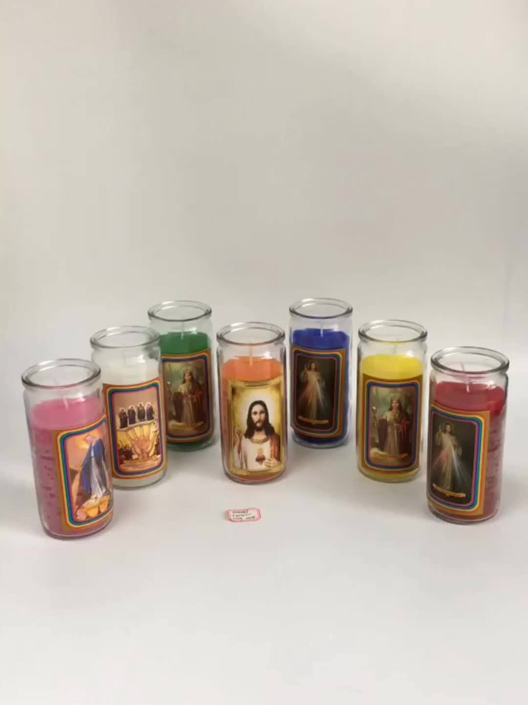 One Dollar Shop Candle Burning Time 4days One Dollar Shop Religious Candle Glass Dia6.3cm