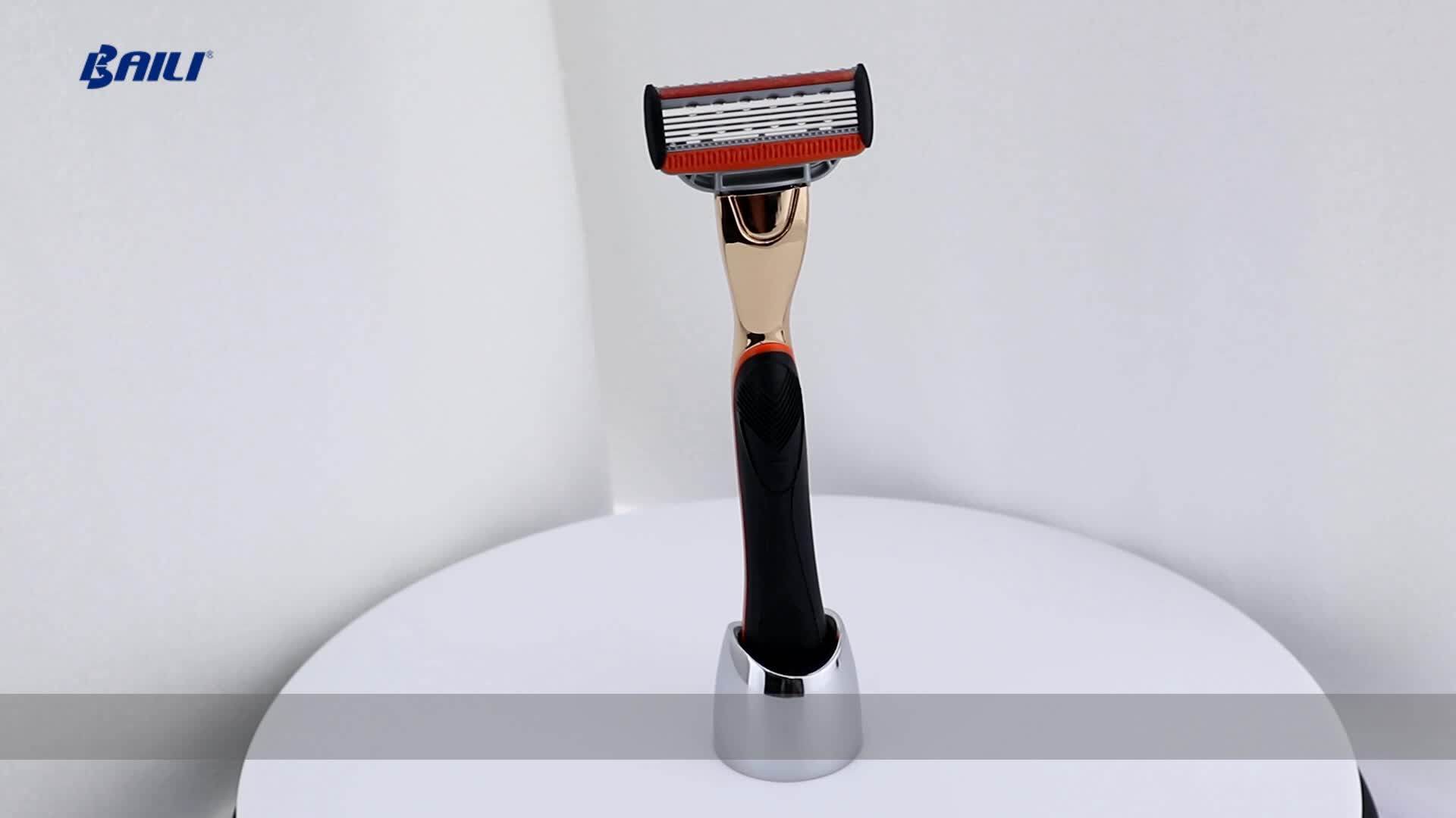 Heavy Duty Metal Handle 5 Blade 1trimmer Mens Shaver Razor 6 Blade