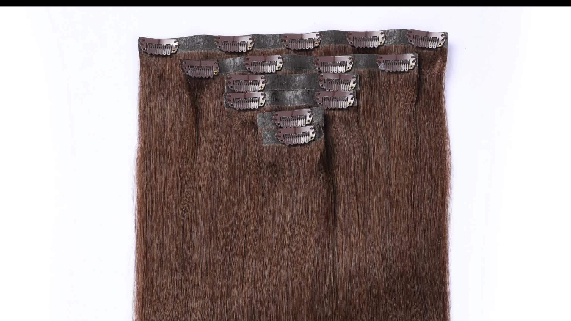 Seamless Invisible Clip In Hair Pu Skin Weft Clip In Remy Hair