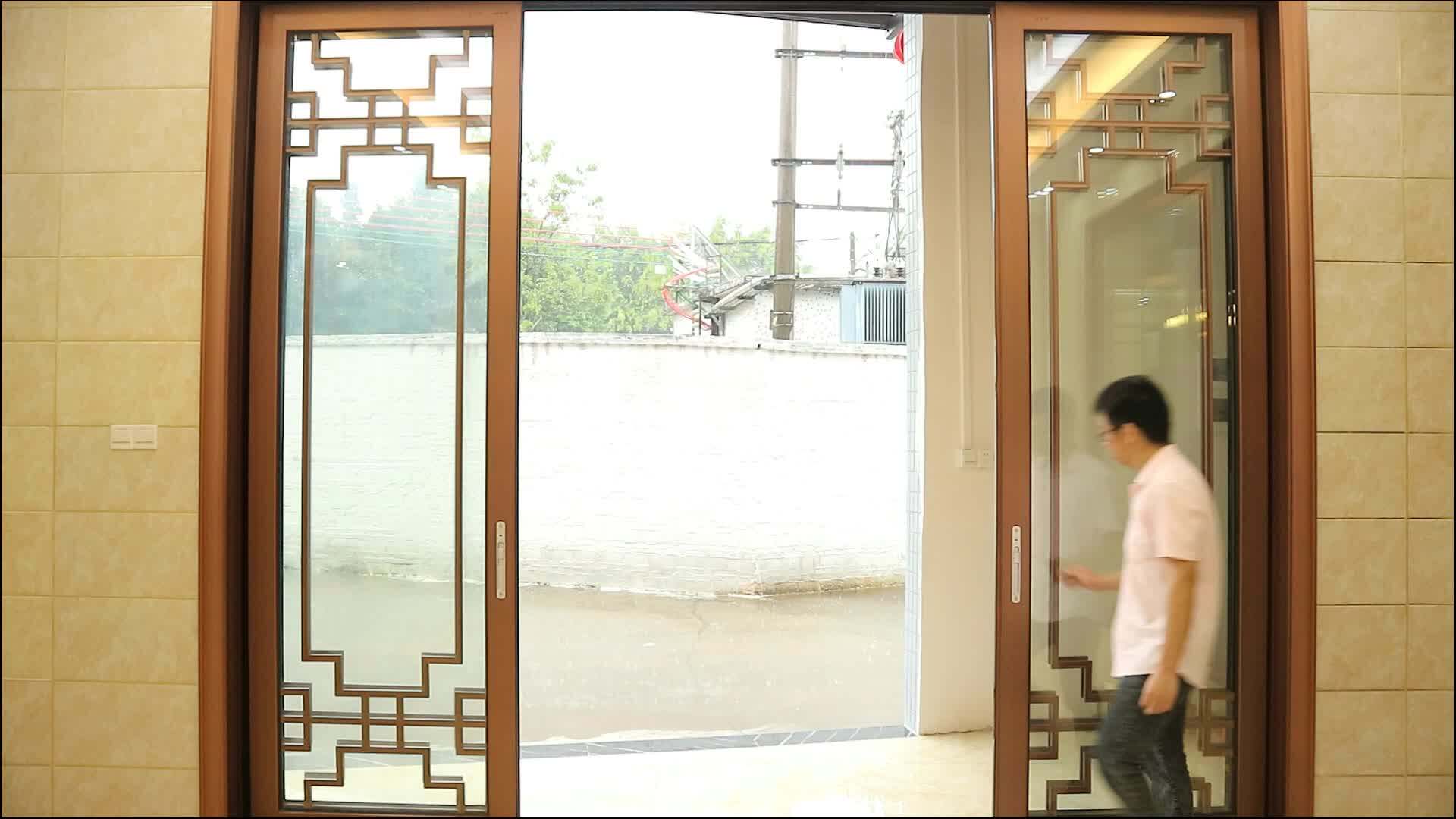Aluminum Sliding Door With Germany Brand Hardware For Double Glass For