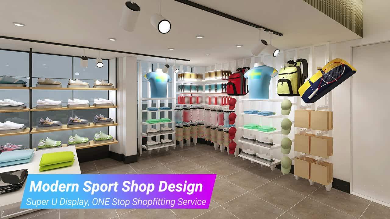 Professional Sport Shop Interior Design Retail Display Shop Equipment