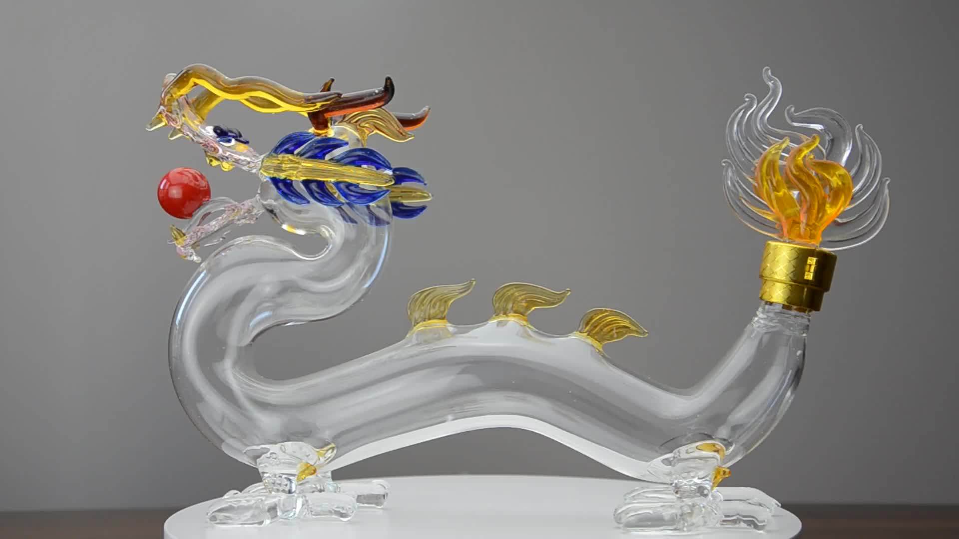 Handmade Colored Glass Dragon Shape Glass Wine Liquor Bottles Buy