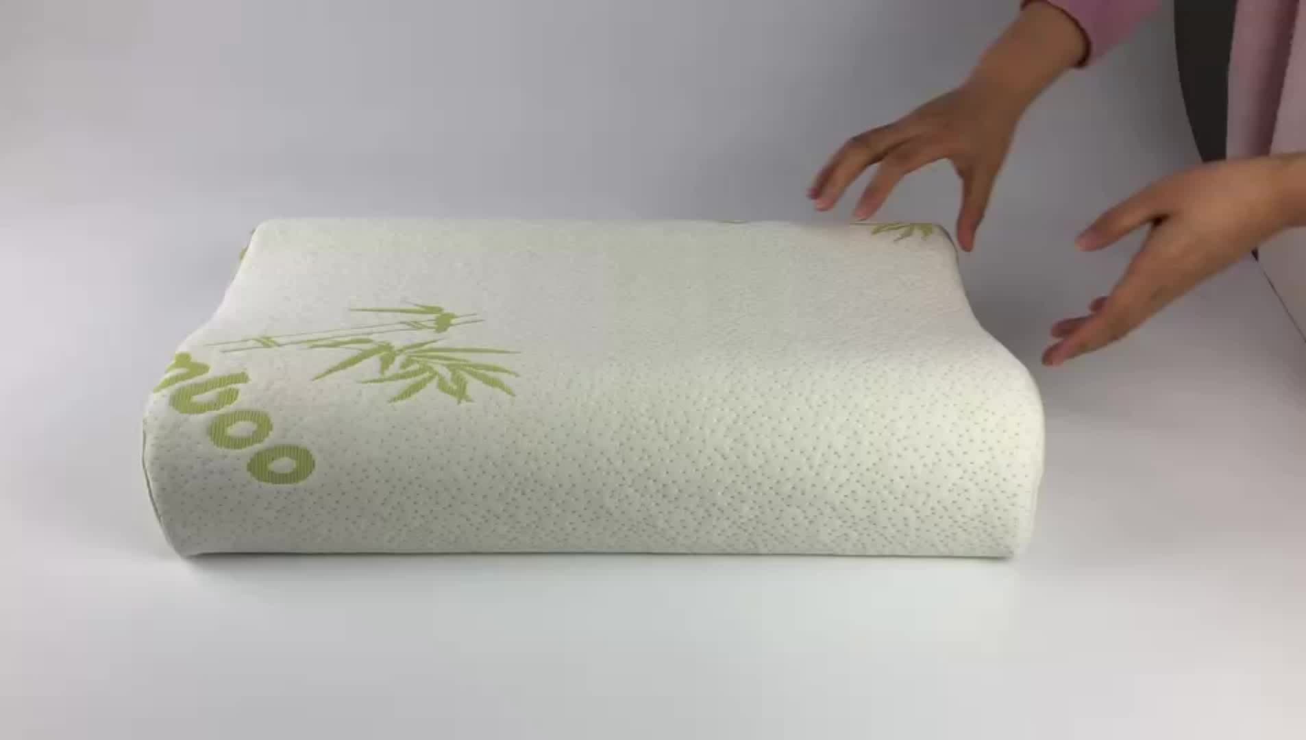 Ventilated Organic Bamboo Memory Foam Contour Cervical Neck Support Pillow Relieves Neck