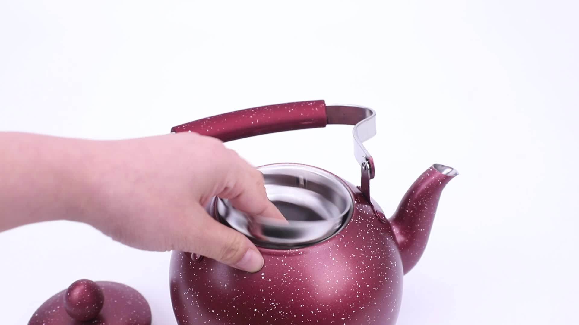 L2211 1.5l Stainless Steel Camping Palm Restaurant Tea Kettle With