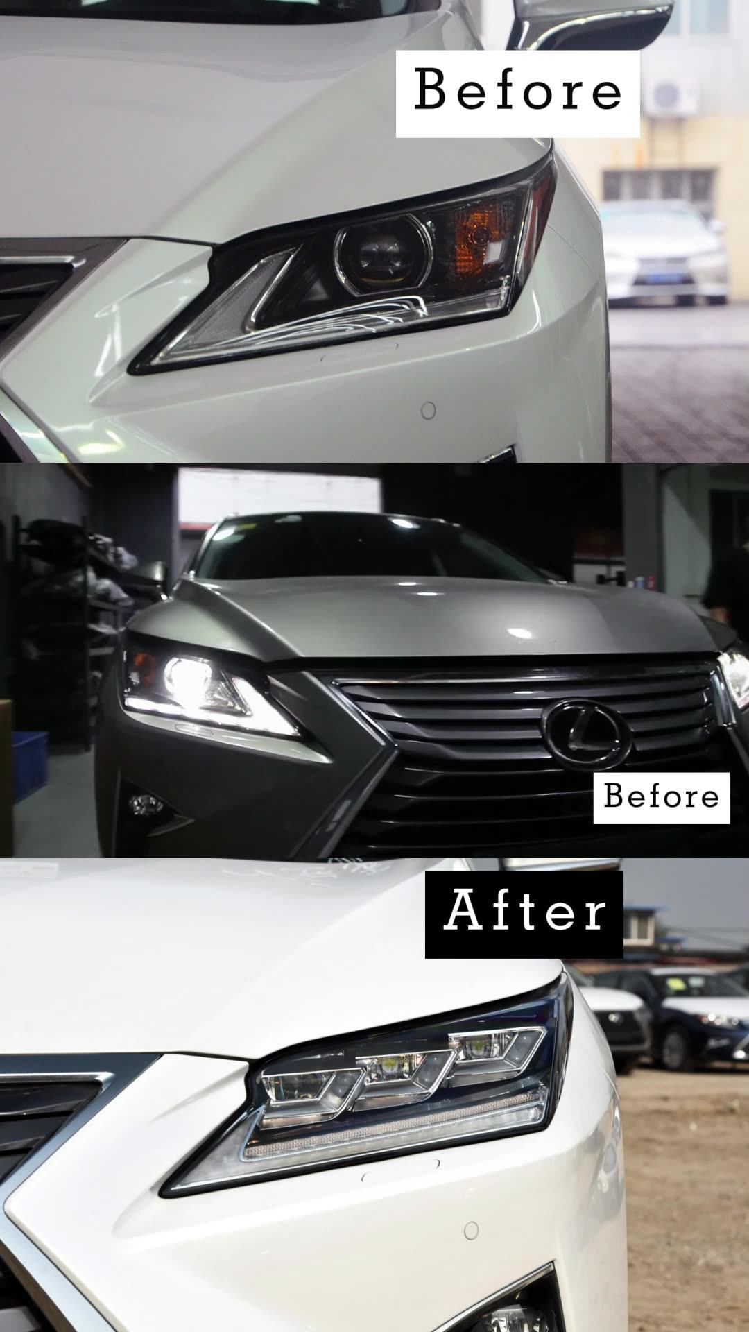 Triple Beam Led Headlight For 2016 2017 2018 2019 Lexus Rx Rx300 Rx350