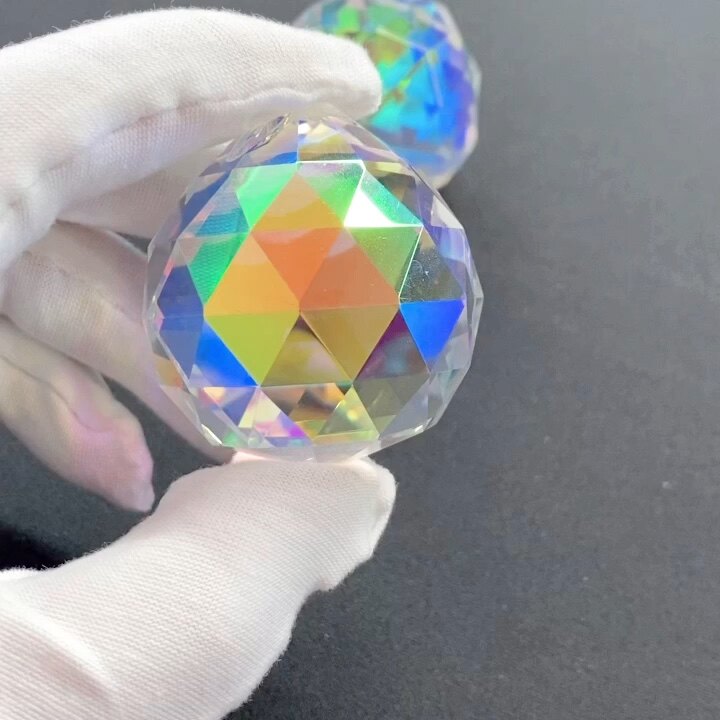 40mm Ab Clear Crystal Glass Ball Prism Rainbow Hanging Pendant Suncatcher For Window Buy