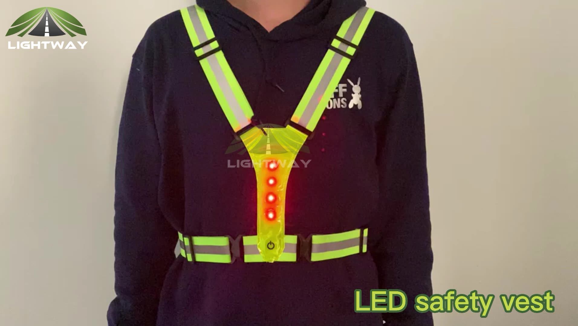 Safety Vest Led Reflective Gear Reflective Running Vest With Adjustable